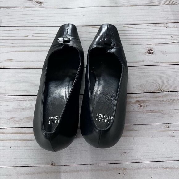 Stuart Weitzman Black Leather Pumps Women’s Size 10 - Picture 7 of 14